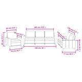 3 Piece Sofa Set with Cushions Grey Faux Leather