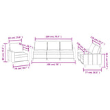 3 Piece Sofa Set with Cushions Grey Faux Leather - Low Angle