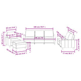4 Piece Sofa Set with Cushions Cream Faux Leather