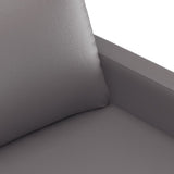 4 Piece Sofa Set with Cushions Grey Faux Leather