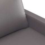 4 Piece Sofa Set with Cushions Grey Faux Leather - Close-Up Angle