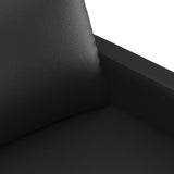 2 Piece Sofa Set with Cushions Black Faux Leather - 45-Degree Angle