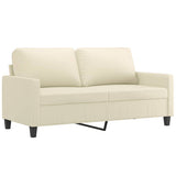 2 Piece Sofa Set with Cushions Cream Faux Leather