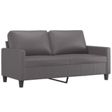 2 Piece Sofa Set with Cushions Grey Faux Leather - Top-Down View