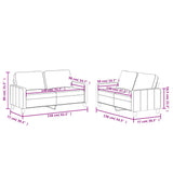 2 Piece Sofa Set with Cushions Grey Faux Leather