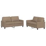 2 Piece Sofa Set with Cushions Cappuccino Faux Leather