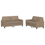 2 Piece Sofa Set with Cushions Cappuccino Faux Leather - Front View