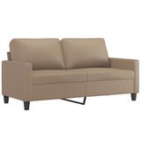 2 Piece Sofa Set with Cushions Cappuccino Faux Leather