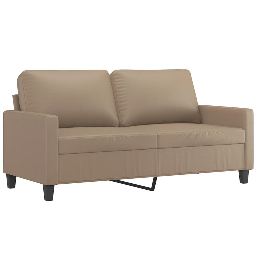2 Piece Sofa Set with Cushions Cappuccino Faux Leather