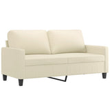 3 Piece Sofa Set with Cushions Cream Faux Leather