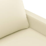 3 Piece Sofa Set with Cushions Cream Faux Leather
