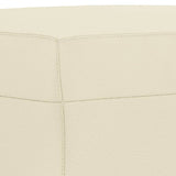3 Piece Sofa Set with Cushions Cream Faux Leather - Close-Up Angle