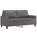 3 Piece Sofa Set with Cushions Grey Faux Leather