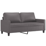 3 Piece Sofa Set with Cushions Grey Faux Leather - Top-Down View