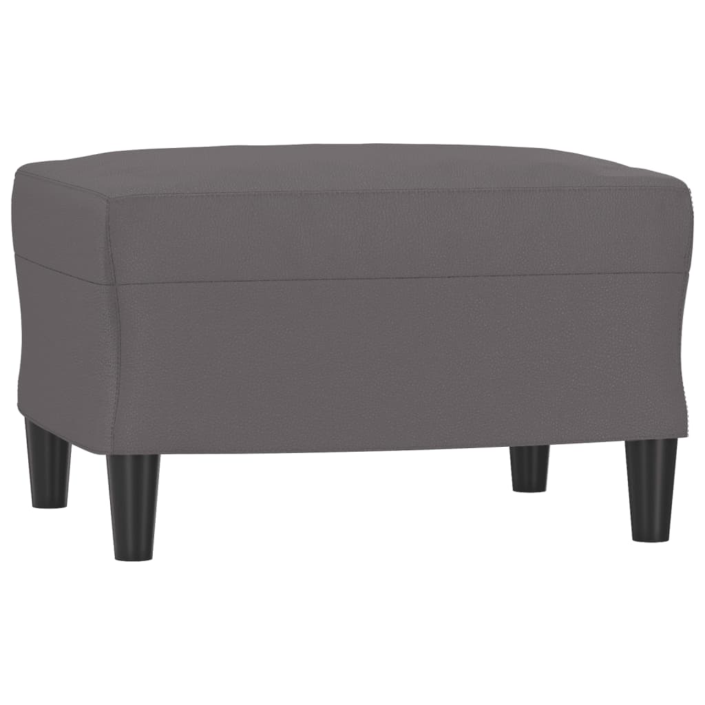 3 Piece Sofa Set with Cushions Grey Faux Leather