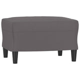 3 Piece Sofa Set with Cushions Grey Faux Leather - 45-Degree Angle