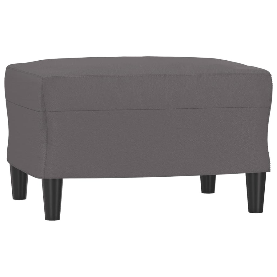 3 Piece Sofa Set with Cushions Grey Faux Leather
