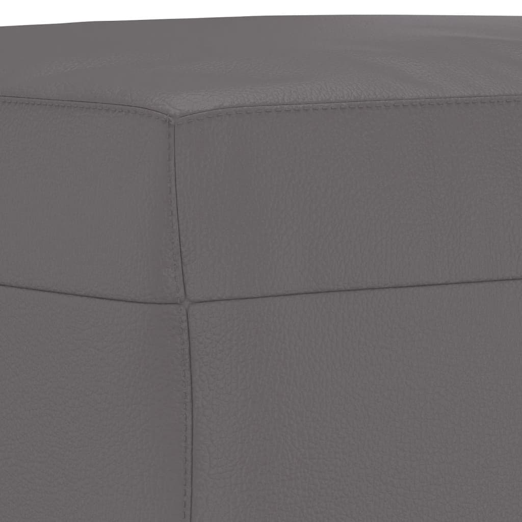 3 Piece Sofa Set with Cushions Grey Faux Leather