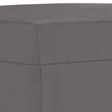 3 Piece Sofa Set with Cushions Grey Faux Leather - Close-Up Angle