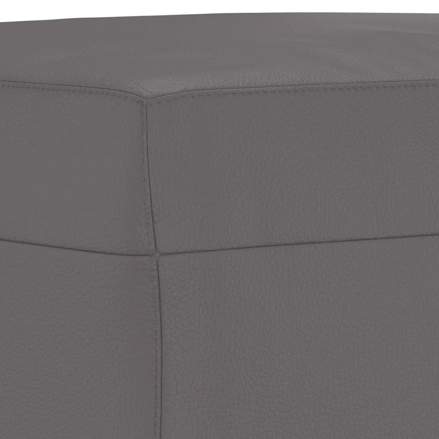 3 Piece Sofa Set with Cushions Grey Faux Leather