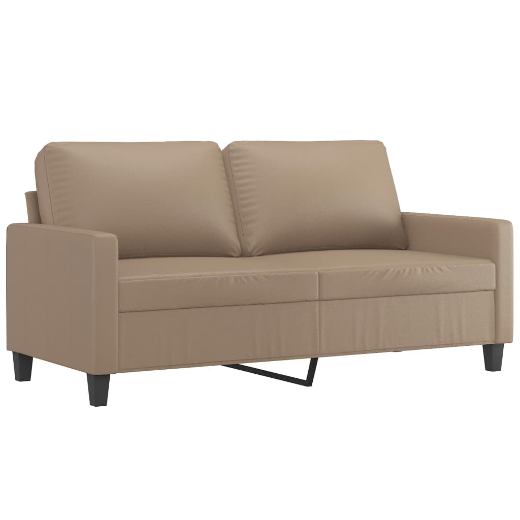 3 Piece Sofa Set with Cushions Cappuccino Faux Leather