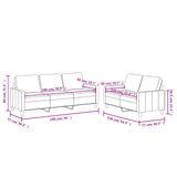 2 Piece Sofa Set with Cushions Black Faux Leather - Close-Up Angle