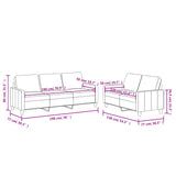 2 Piece Sofa Set with Cushions Cream Faux Leather