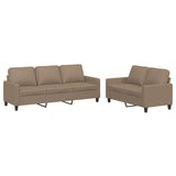 2 Piece Sofa Set with Cushions Cappuccino Faux Leather - Front View
