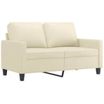 3 Piece Sofa Set with Cushions Cream Faux Leather