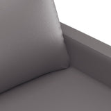 3 Piece Sofa Set with Cushions Grey Faux Leather - Rear View