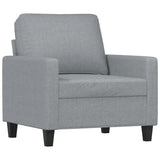 3 Piece Sofa Set with Cushions Light Grey Fabric - Side View