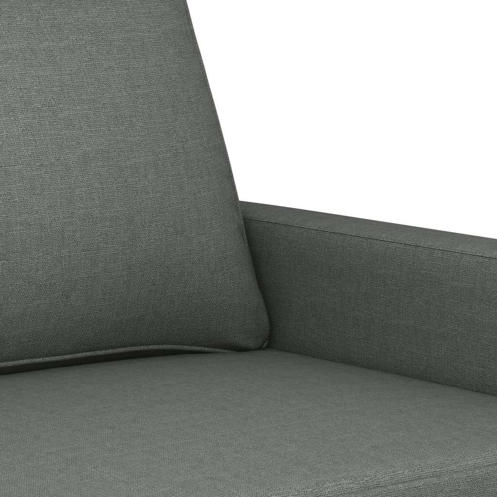 3 Piece Sofa Set with Cushions Dark Grey Fabric