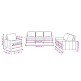 3 Piece Sofa Set with Cushions Dark Grey Fabric