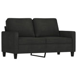 3 Piece Sofa Set with Cushions Black Fabric - Top-Down View