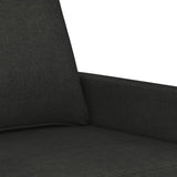 3 Piece Sofa Set with Cushions Black Fabric - Rear View