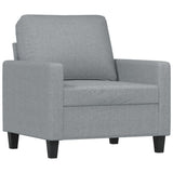 4 Piece Sofa Set with Cushions Light Grey Fabric - Side View