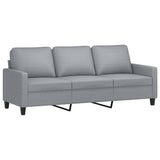 4 Piece Sofa Set with Cushions Light Grey Fabric