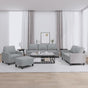 4 Piece Sofa Set with Cushions Light Grey Fabric