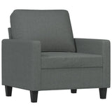 4 Piece Sofa Set with Cushions Dark Grey Fabric