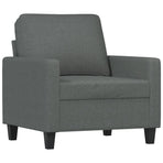 4 Piece Sofa Set with Cushions Dark Grey Fabric