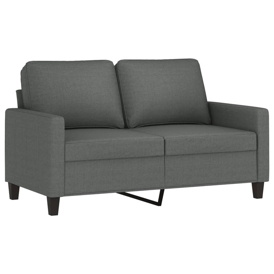 4 Piece Sofa Set with Cushions Dark Grey Fabric