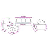 4 Piece Sofa Set with Cushions Dark Grey Fabric