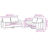 2 Piece Sofa Set with Cushions Light Grey Fabric