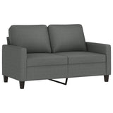 2 Piece Sofa Set with Cushions Dark Grey Fabric - Side View