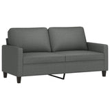 2 Piece Sofa Set with Cushions Dark Grey Fabric - Top-Down View