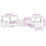 2 Piece Sofa Set with Cushions Dark Grey Fabric