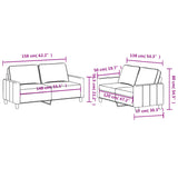 2 Piece Sofa Set with Cushions Dark Grey Fabric - Rear View