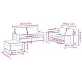 3 Piece Sofa Set with Cushions Light Grey Fabric