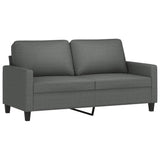 3 Piece Sofa Set with Cushions Dark Grey Fabric - Top-Down View