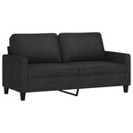 3 Piece Sofa Set with Cushions Black Fabric